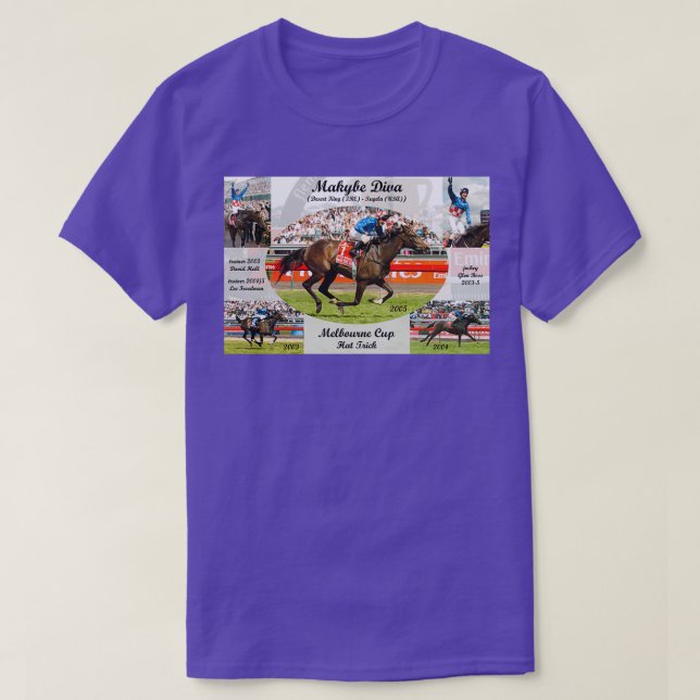 Makybe Diva Melbourne Cup Hat Trick T-Shirt (Design Front)