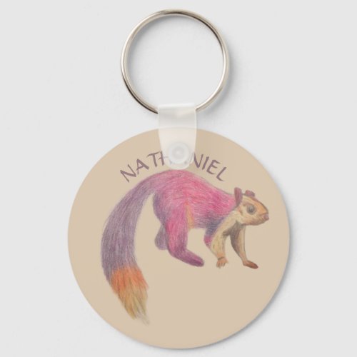 Malabar Giant Squirrel Illustration Personalized Keychain