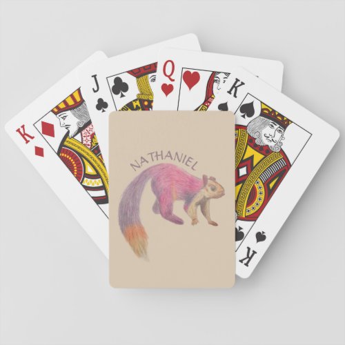 Malabar Giant Squirrel Illustration Personalized Poker Cards