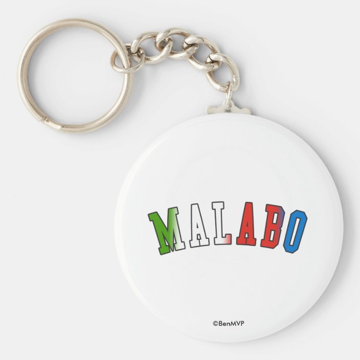 Malabo in Equatorial Guinea National Flag Colors Key Chain