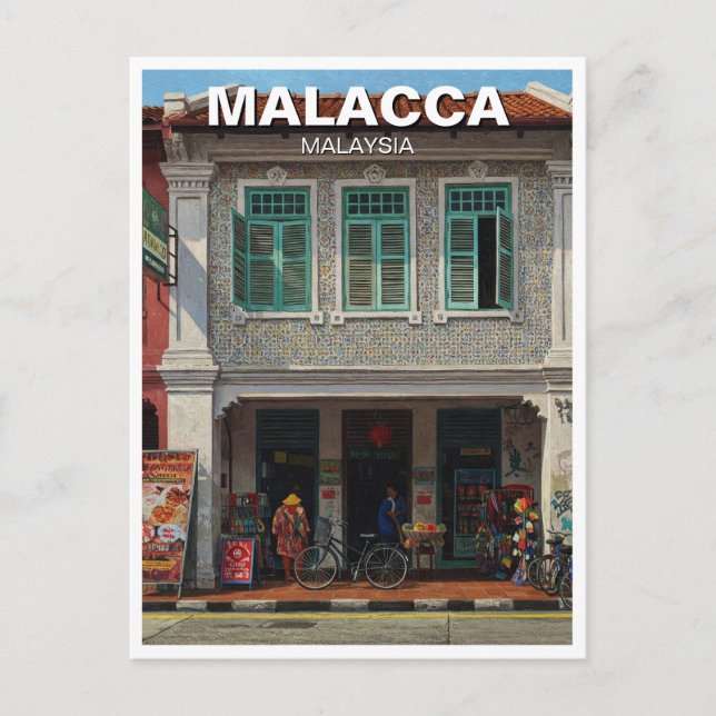 Malacca Heritage Shophouse Malaysia Postcard (Front)
