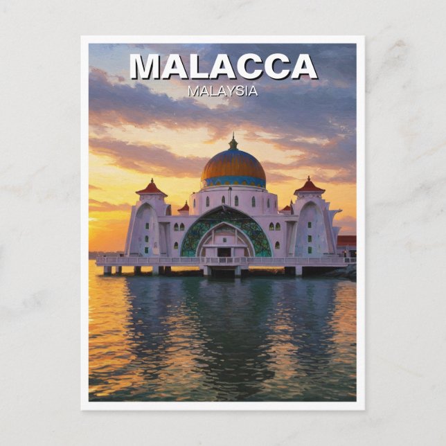 Malacca Straits Mosque Malaysia Postcard (Front)