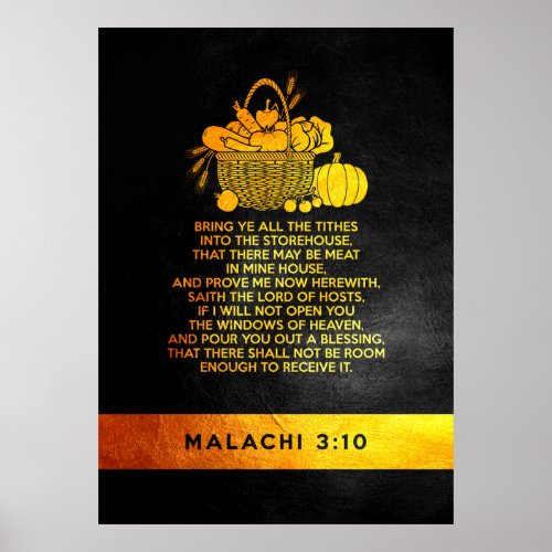 Malachi 310 Bible Verse Poster