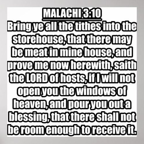 Malachi 310 KJV Bible Verse Poster