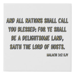 Malachi 3:12 Bible Verse KJV Wall Art