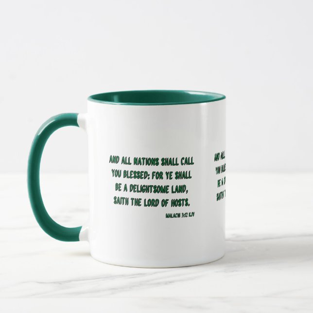 Malachi 3:12 KJV Bible Verse Two-Tone Mug (Left)