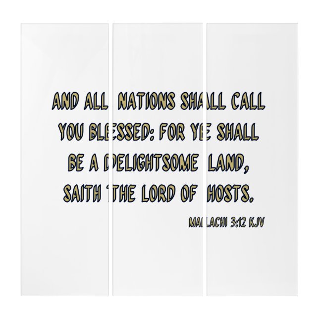 Malachi 3:12 KJV Bible Verse Wall Art (Front)