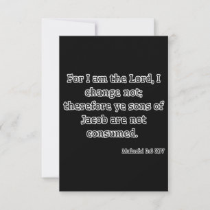 Malachi 3:6 KJV Bible Verse Greeting Card