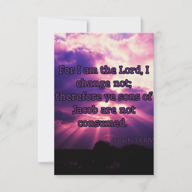 Malachi 3:6 KJV Bible Verse Pic Greeting Card (Front)