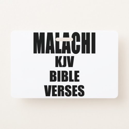 Malachi KJV Bible Verse Typography Badge