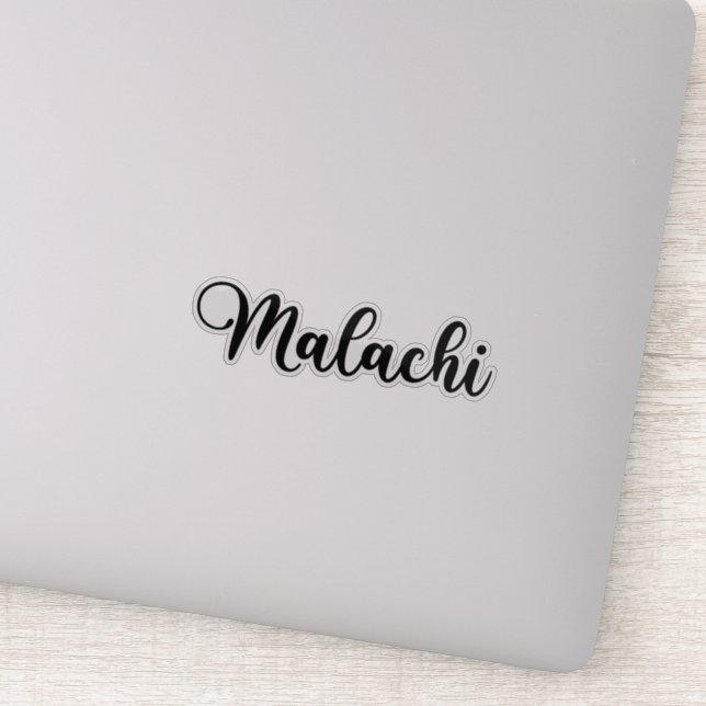 Malachi Name - Handwritten Calligraphy Sticker (Detail)