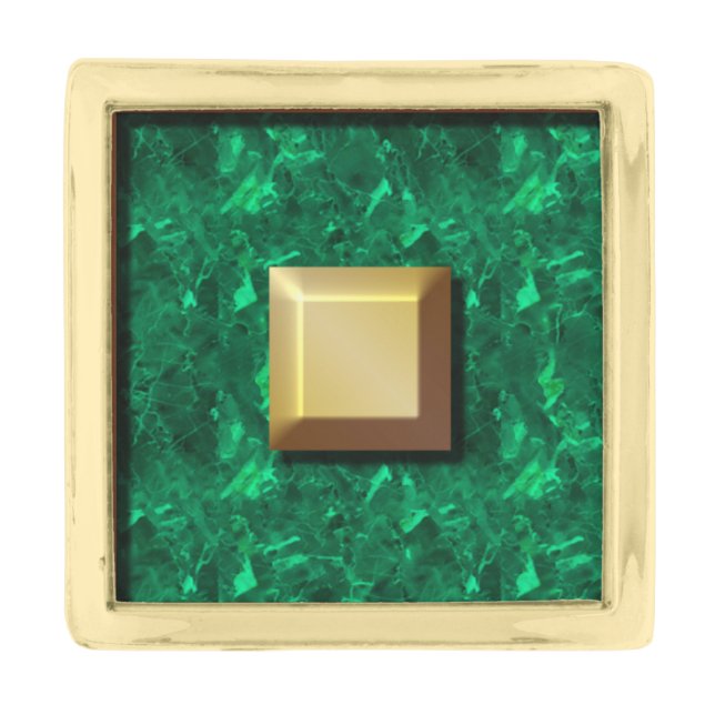 Malachite and Gold Tie Pin (Front)
