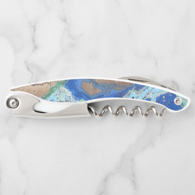 Malachite Azurite Stone look Waiter's Corkscrew (Front)