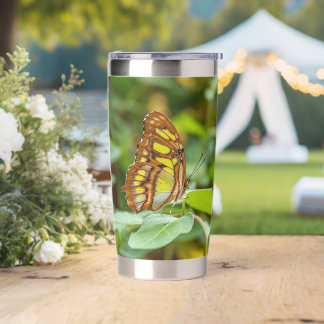 Malachite Butterfly in a Green Forest Insulated Tumbler
