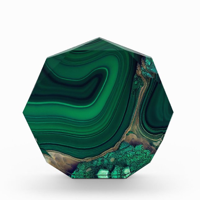 Malachite Cu6CO3(OH)2 Acrylic Award (Front)