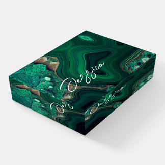 Malachite Cu6CO3(OH)2 Custom Name Paperweight