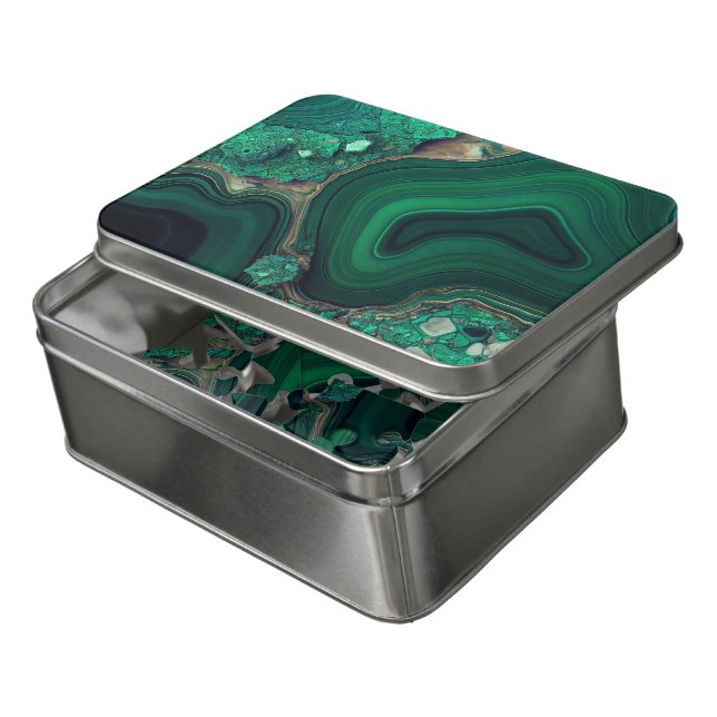 Malachite Cu6CO3(OH)2 Jigsaw Puzzle (Lid Open)