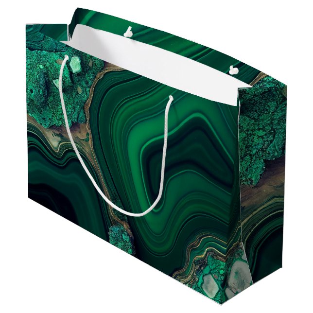 Malachite Cu6CO3(OH)2 Large Gift Bag (Back Angled)