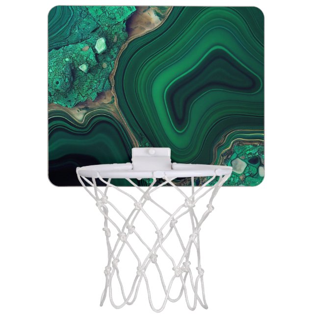 Malachite Cu6CO3(OH)2 Mini Basketball Hoop (Front)