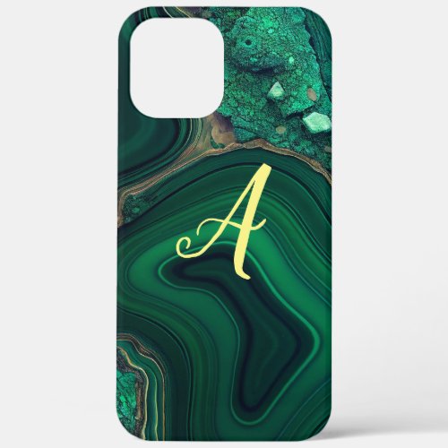 Malachite Cu6CO3OH2 Monogram iPhone 12 Pro Max Case