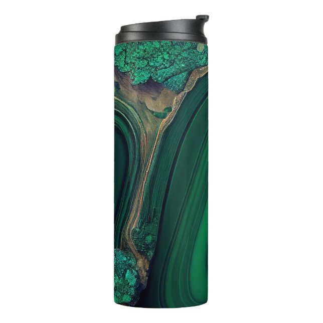 Malachite Cu6CO3(OH)2 Thermal Tumbler (Rotated Left)