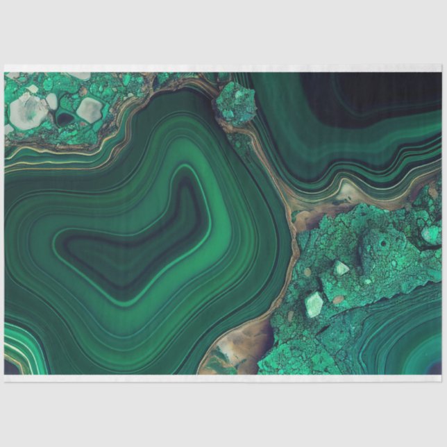 Malachite Cu6CO3(OH)2 Tissue Paper (Front)