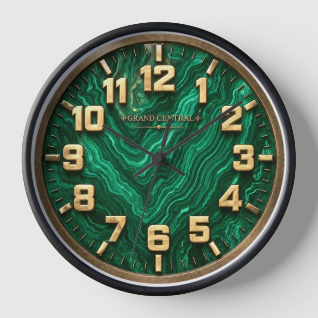 Malachite Decorative wall Clock (Front)