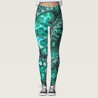 Malachite fractal5 Leggings