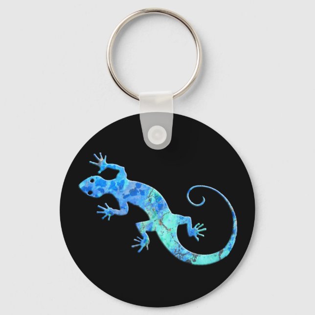 Malachite Gecko Dark Keychain (Front)