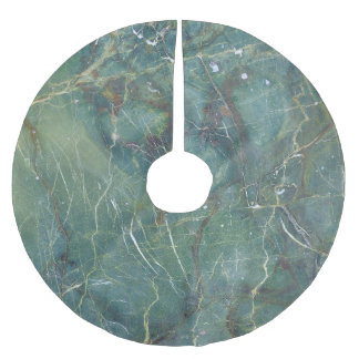 Malachite Green Marble Detailed Texture Brushed Polyester Tree Skirt