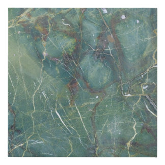 Malachite Green Marble Detailed Texture Faux Canvas Print
