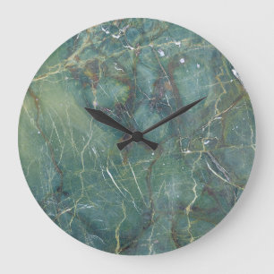 Malachite Green Marble Detailed Texture Large Clock