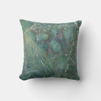 Malachite Green Marble Detailed Texture Throw Pillow