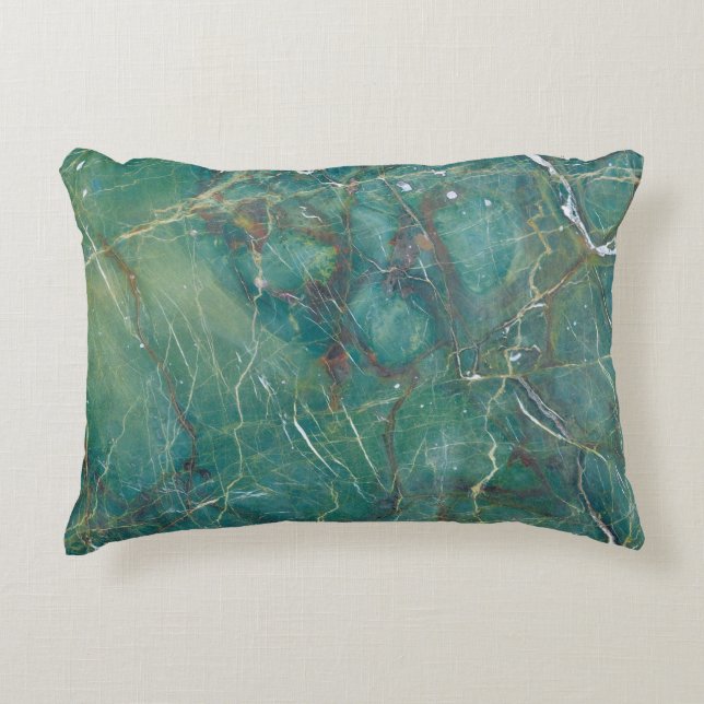 Malachite green marble texture, detail structure o accent pillow (Front)
