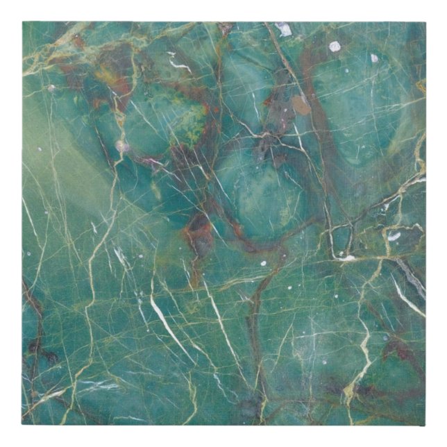 Malachite green marble texture, detail structure o faux canvas print (Front)