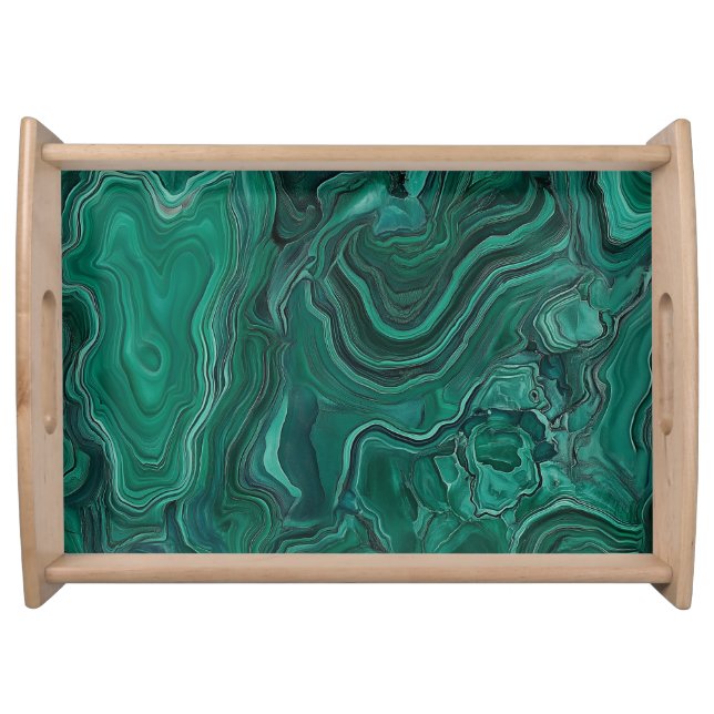 Malachite Green Stone Serving Tray (Front)
