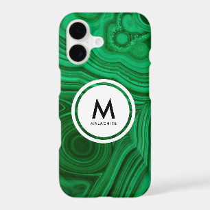 Malachite Mineral Monogram- Beautiful Green iPhone 17 Case