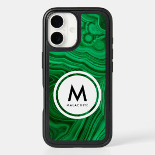 Malachite Mineral Monogram- Beautiful Green iPhone 16 Case