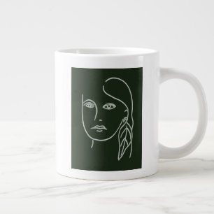 Malachite Portrait Giant Coffee Mug
