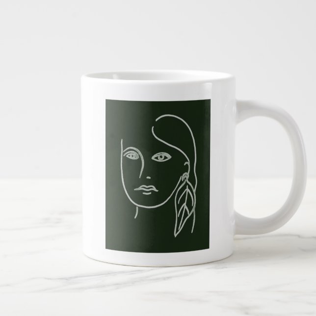 Malachite Portrait Giant Coffee Mug (Right)