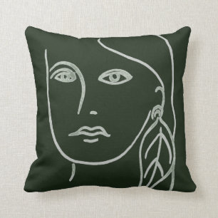 Malachite Portrait Throw Pillow
