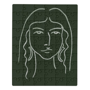 Malachite Portrait with Long Hair Jigsaw Puzzle