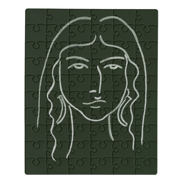 Malachite Portrait with Long Hair Jigsaw Puzzle (Puzzle Vertical)