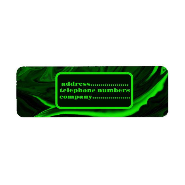 malachite stone green,personalised label (Front)