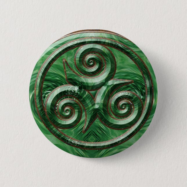 Malachite Triskel Button (Front)