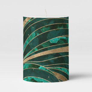 Malachite Wavy Pattern Pillar Candle