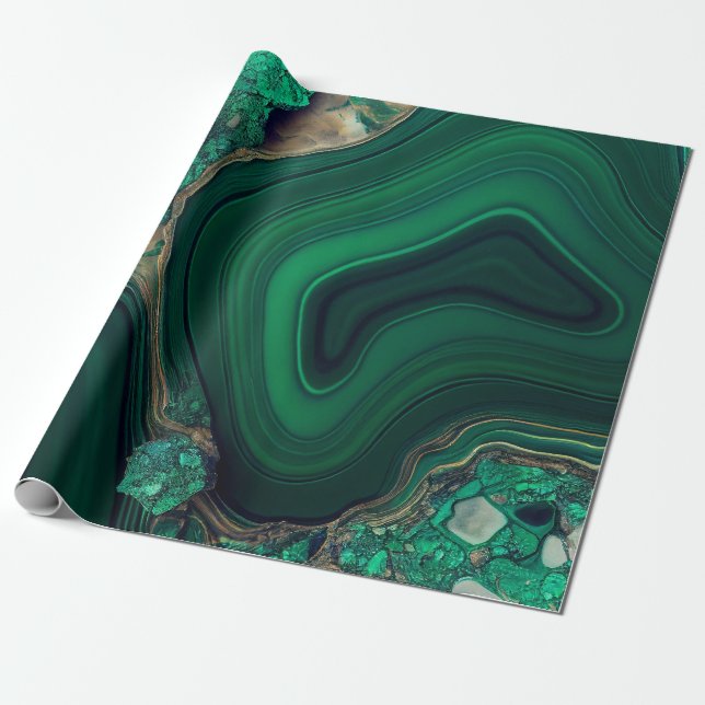 Malachite Wrapping Paper (Unrolled)