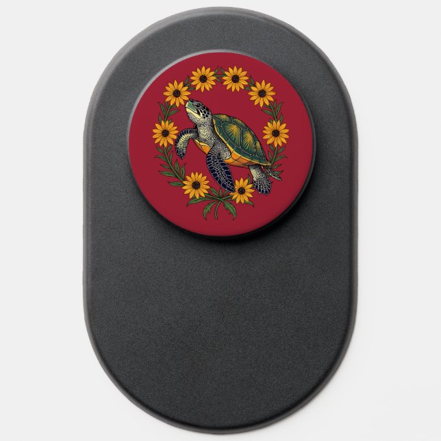 Malaclemys Terrapin And Black Eyed Susan Flowers PopSocket (Popsocket)