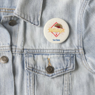 Malaga Andalusia Spain Retro Flamenco Vintage Button