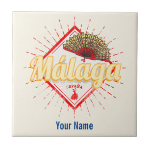 Malaga Andalusia Spain Retro Flamenco Vintage Ceramic Tile